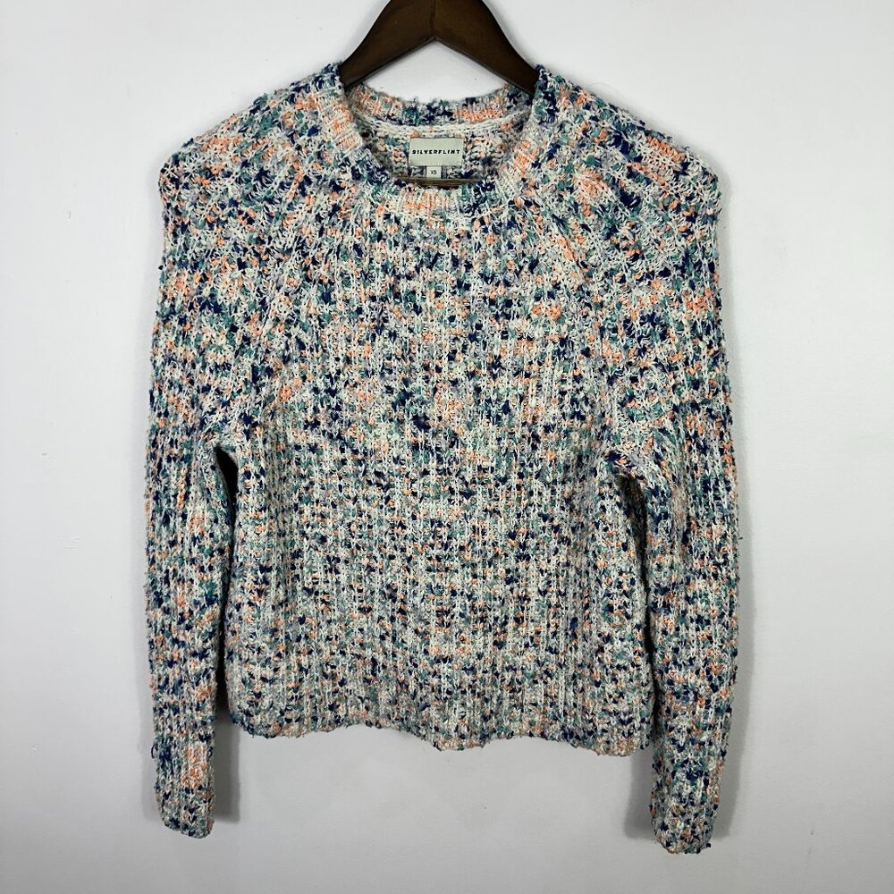 Silverflint XS Multicolor Marled Chunky Confetti Knit Sweater‎ Cozy Cottage